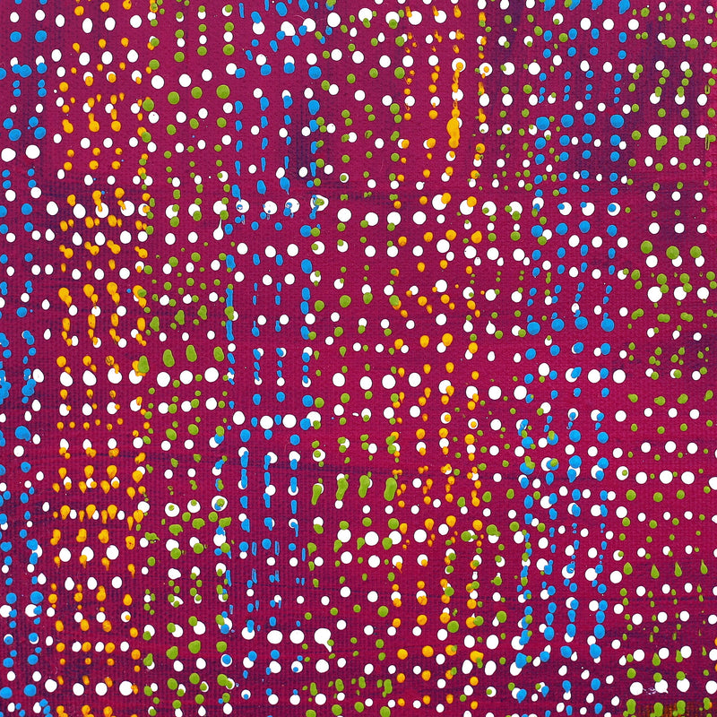 Aboriginal Artwork by Deborah Napaljarri Wayne, Yarungkanyi Jukurrpa (Mt Doreen Dreaming), 30x30cm