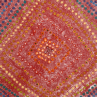 Aboriginal Artwork by Delvina Nakamarra Brown, Lukarrara Jukurrpa, 30x30cm