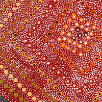 Aboriginal Artwork by Delvina Nakamarra Brown, Lukarrara Jukurrpa, 30x30cm