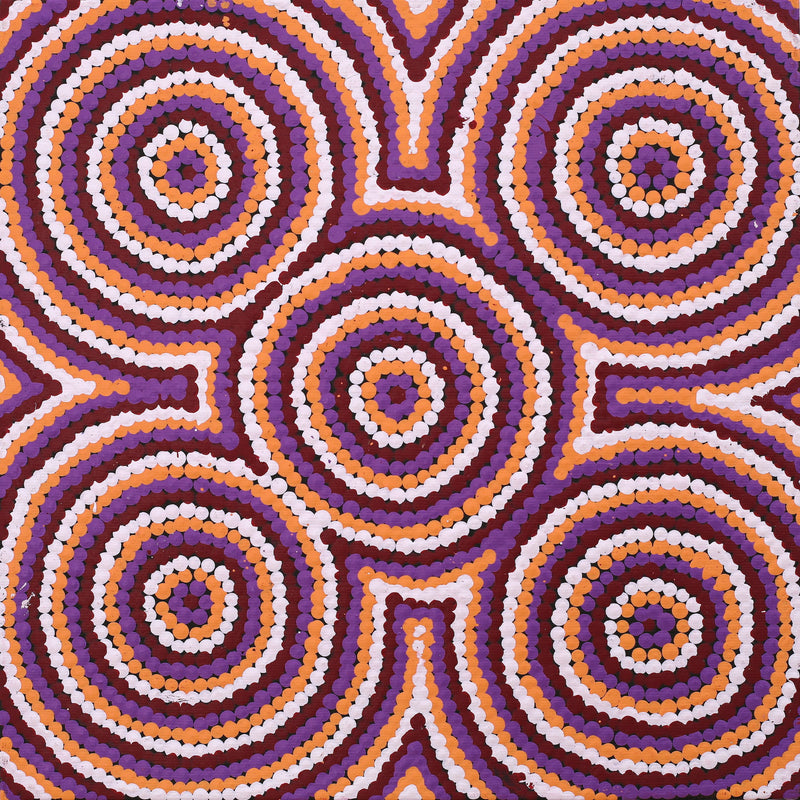 Aboriginal Artwork by Diandra Nangala Dixon, Ng.3apa Jukurrpa (Water Dreaming) - Puyurru, 30x30cm