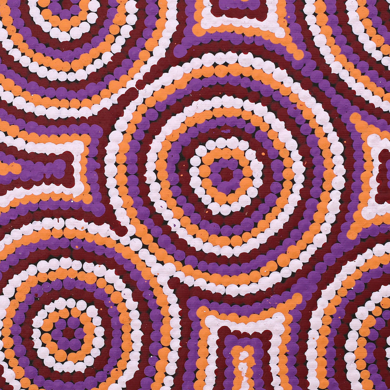 Aboriginal Artwork by Diandra Nangala Dixon, Ng.3apa Jukurrpa (Water Dreaming) - Puyurru, 30x30cm