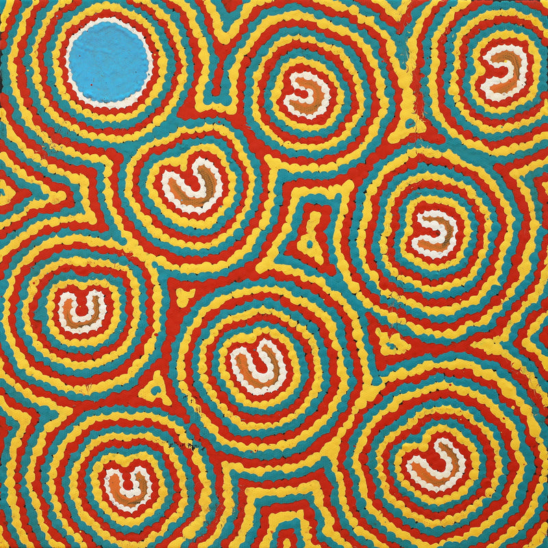 Aboriginal Artwork by Florence Nungarrayi Tex, Lappi Lappi Jukurrpa, 30x30cm