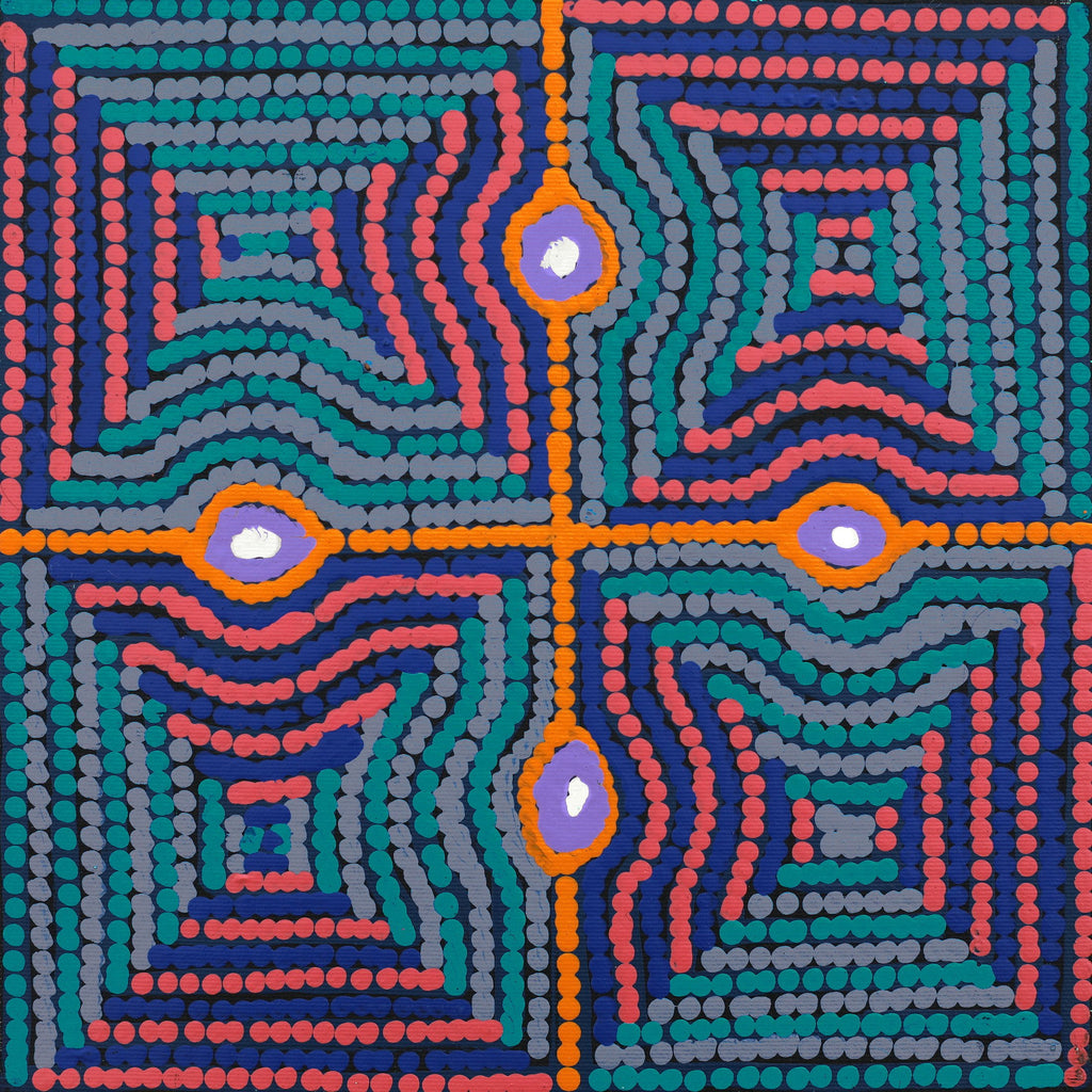 Aboriginal Artwork by Gloria Napangardi Gill, Lukarrara Jukurrpa, 30x30cm