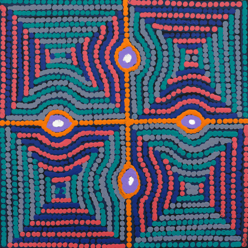 Aboriginal Artwork by Gloria Napangardi Gill, Lukarrara Jukurrpa, 30x30cm