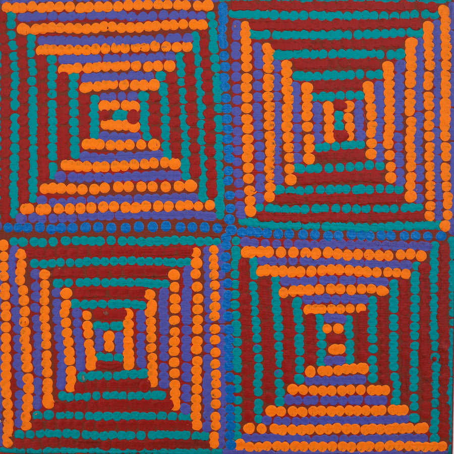 Aboriginal Artwork by Gloria Napangardi Gill, Lukarrara Jukurrpa, 30x30cm