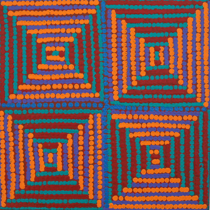 Aboriginal Artwork by Gloria Napangardi Gill, Lukarrara Jukurrpa, 30x30cm