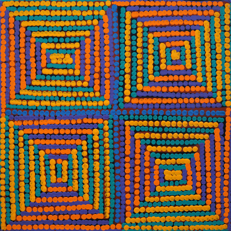 Aboriginal Artwork by Gloria Napangardi Gill, Lukarrara Jukurrpa, 30x30cm