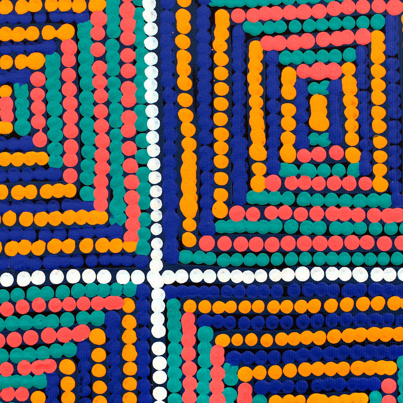 Aboriginal Artwork by Gloria Napangardi Gill, Lukarrara Jukurrpa, 30x30cm