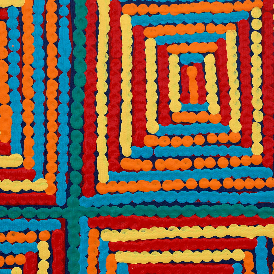 Aboriginal Artwork by Gloria Napangardi Gill, Lukarrara Jukurrpa, 30x30cm