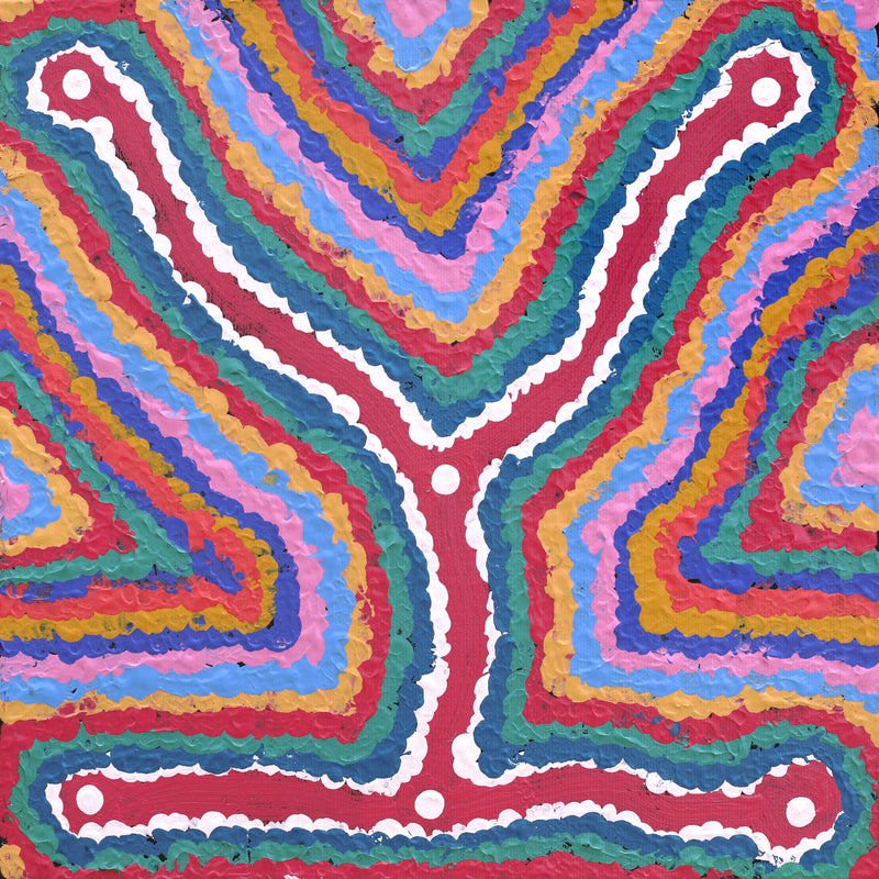 Aboriginal Artwork by Gregory Jupurrurla Gill, Lukarrara Jukurrpa, 30x30cm