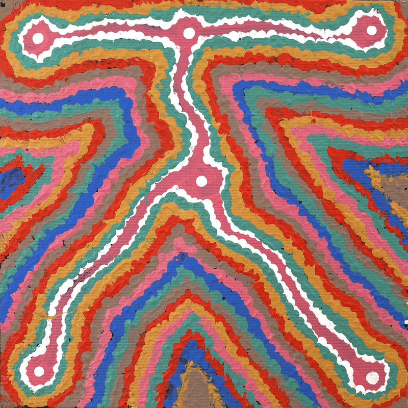 Aboriginal Artwork by Gregory Jupurrurla Gill, Lukarrara Jukurrpa, 30x30cm