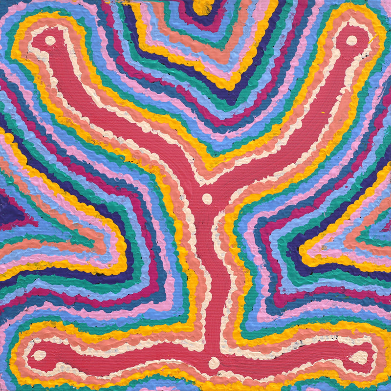 Aboriginal Artwork by Gregory Jupurrurla Gill, Lukarrara Jukurrpa, 30x30cm