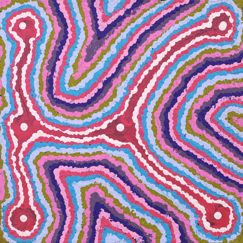 Aboriginal Artwork by Gregory Jupurrurla Gill, Lukarrara Jukurrpa, 30x30cm