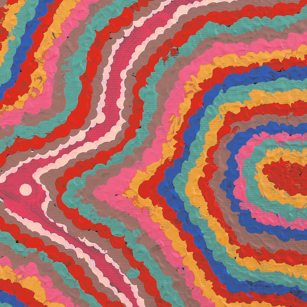 Aboriginal Artwork by Gregory Jupurrurla Gill, Lukarrara Jukurrpa, 30x30cm