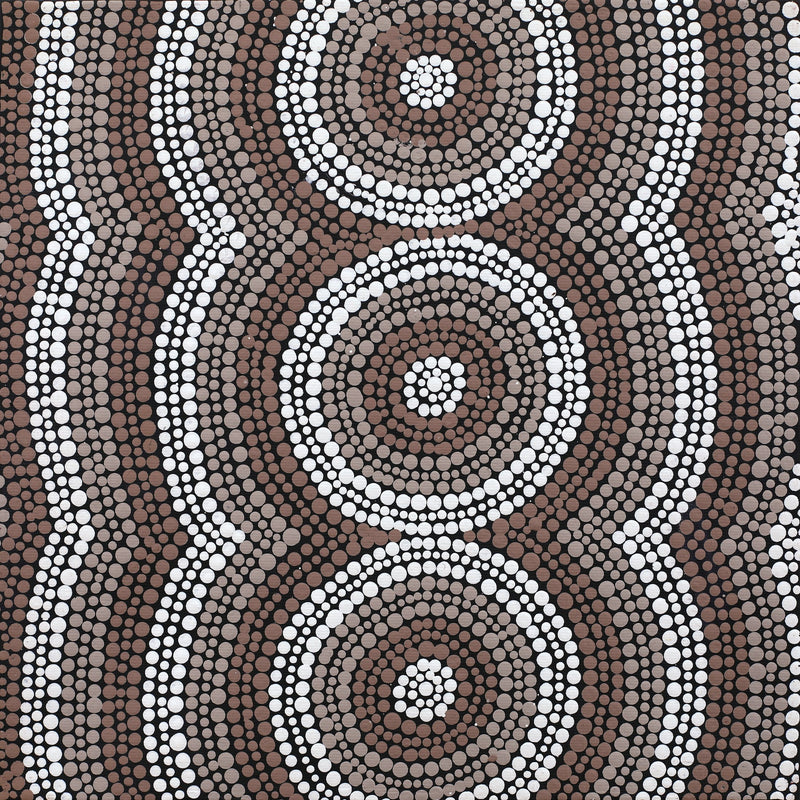 Aboriginal Artwork by Hazel Nungarrayi Morris, Yarungkanyi Jukurrpa (Mt Doreen Dreaming), 30x30cm