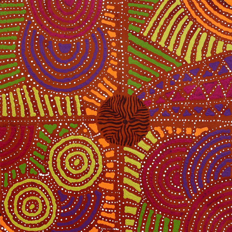 Aboriginal Artwork by Ingrid Napangardi Williams, Ngalyipi Jukurrpa (Snake Vine Dreaming) - Purturlu, 30x30cm