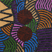 Aboriginal Artwork by Ingrid Napangardi Williams, Ngalyipi Jukurrpa (Snake Vine Dreaming) - Purturlu, 30x30cm