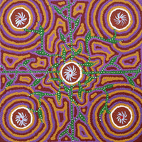 Aboriginal Artwork by Ingrid Napangardi Williams, Ngalyipi Jukurrpa (Snake Vine Dreaming) - Purturlu, 30x30cm