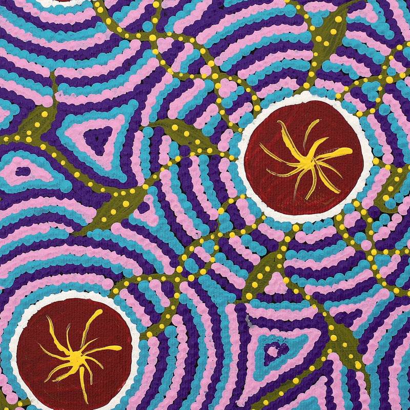 Aboriginal Artwork by Ingrid Napangardi Williams, Ngalyipi Jukurrpa (Snake Vine Dreaming) - Purturlu, 30x30cm