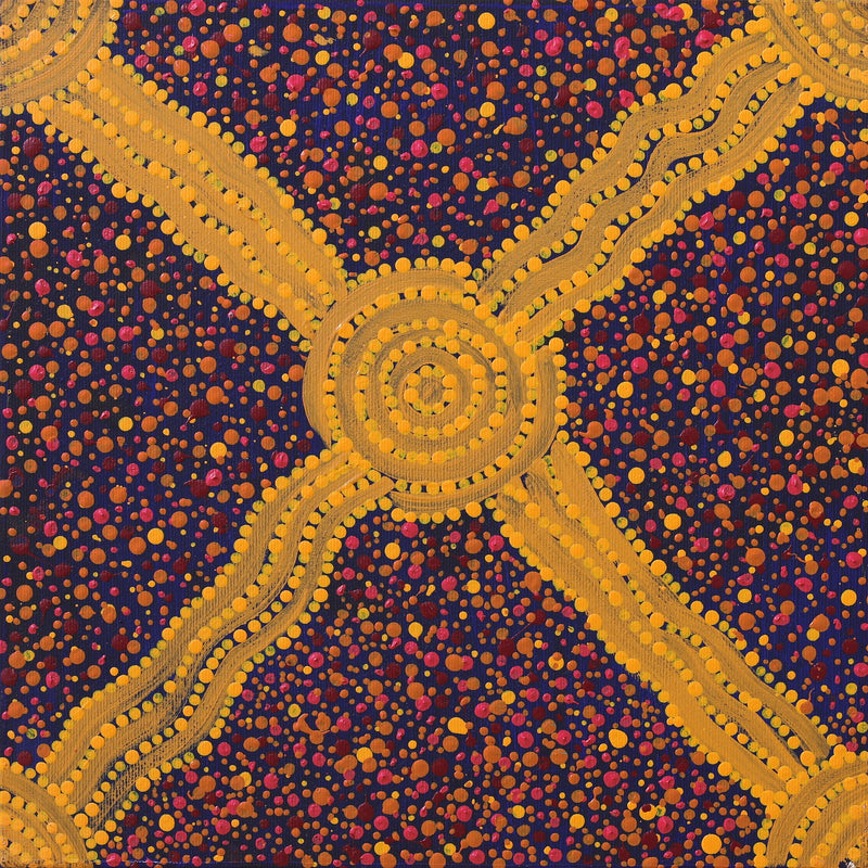 Aboriginal Artwork by Jacinta Napaljarri White, Ngapa Jukurrpa - Puyurru, 30x30cm