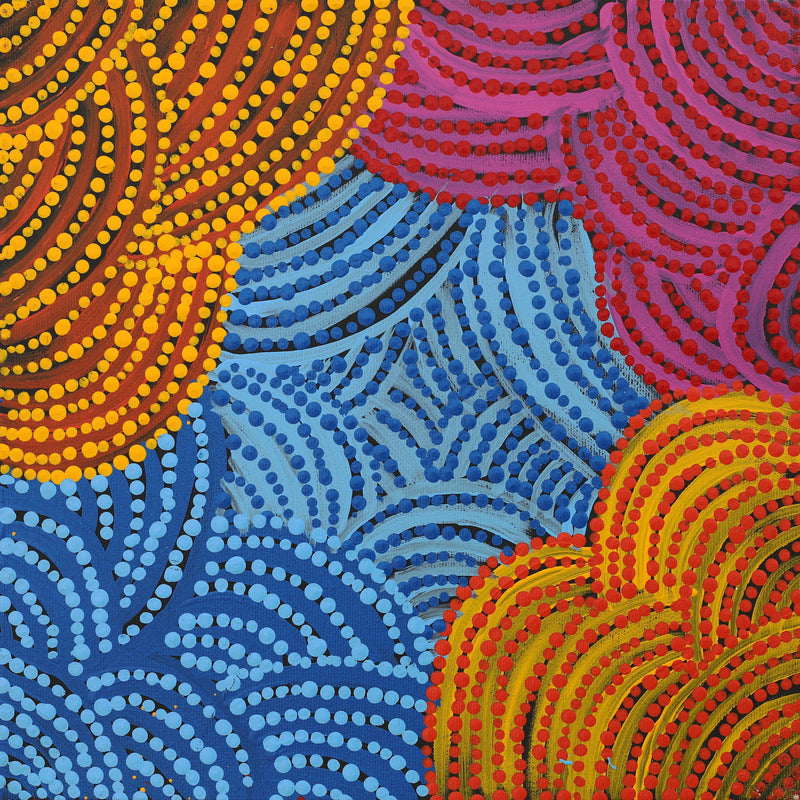 Aboriginal Artwork by Jacinta Napaljarri White, Ngapa Jukurrpa - Puyurru, 30x30cm