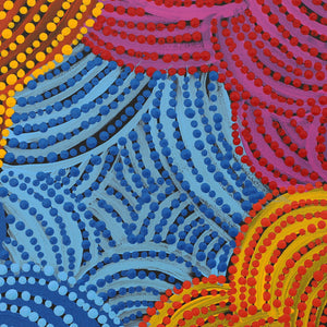Aboriginal Art by Jacinta Napaljarri White, Ngapa Jukurrpa - Puyurru, 30x30cm - ART ARK®