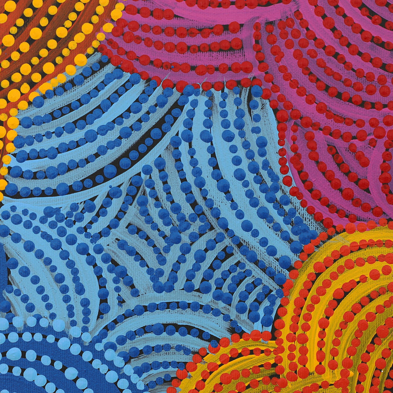 Aboriginal Artwork by Jacinta Napaljarri White, Ngapa Jukurrpa - Puyurru, 30x30cm
