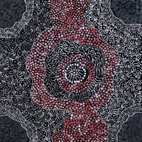 Aboriginal Artwork by Janie Napangardi Williams, Ngarlkirdi Jukurrpa (Witchetty Grub Dreaming), 30x30cm