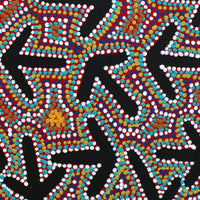Aboriginal Artwork by Jeffrey Jangala Gallagher, Yankirri Jukurrpa (Emu Dreaming) - Ngarlikurlangu, 30x30cm