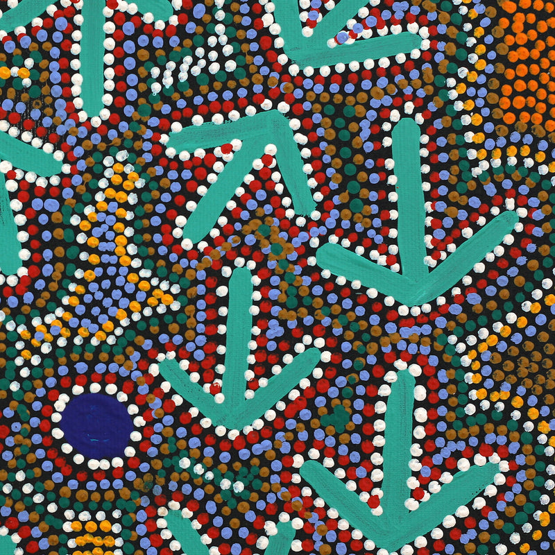 Aboriginal Artwork by Jeffrey Jangala Gallagher, Yankirri Jukurrpa (Emu Dreaming) - Ngarlikurlangu, 30x30cm