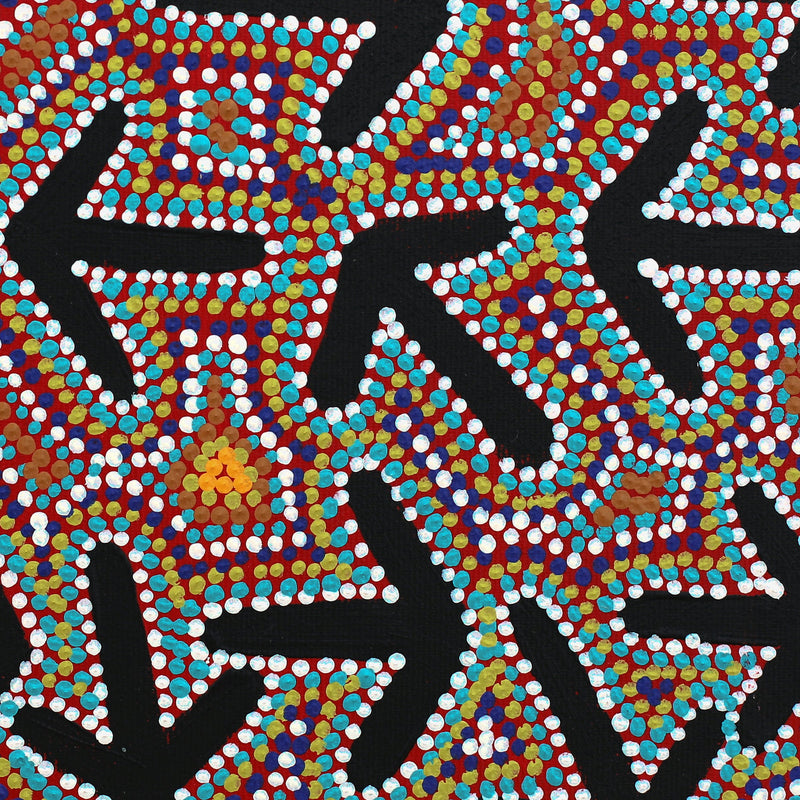 Aboriginal Artwork by Jeffrey Jangala Gallagher, Yankirri Jukurrpa (Emu Dreaming) - Ngarlikurlangu, 30x30cm