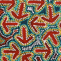 Aboriginal Artwork by Jeffrey Jangala Gallagher, Yankirri Jukurrpa (Emu Dreaming) - Ngarlikurlangu, 30x30cm