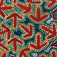 Aboriginal Artwork by Jeffrey Jangala Gallagher, Yankirri Jukurrpa (Emu Dreaming) - Ngarlikurlangu, 30x30cm