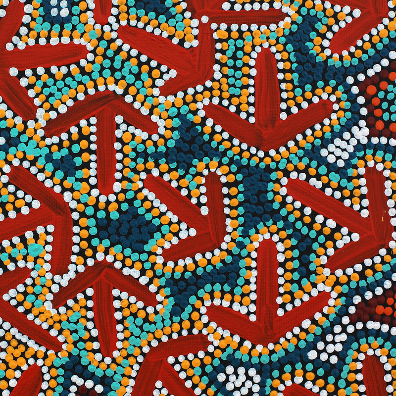 Aboriginal Artwork by Jeffrey Jangala Gallagher, Yankirri Jukurrpa (Emu Dreaming) - Ngarlikurlangu, 30x30cm