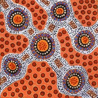 Aboriginal Artwork by Jennifer Napaljarri Lewis, Ngapa Jukurrpa (Water Dreaming) - Puyurru, 30x30cm