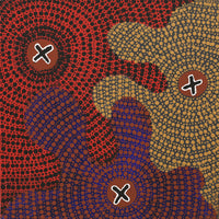 Aboriginal Artwork by Jill Nungarrayi Watson, Ngatijirri Jukurrpa (Budgerigar Dreaming), 30x30cm