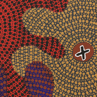 Aboriginal Artwork by Jill Nungarrayi Watson, Ngatijirri Jukurrpa (Budgerigar Dreaming), 30x30cm