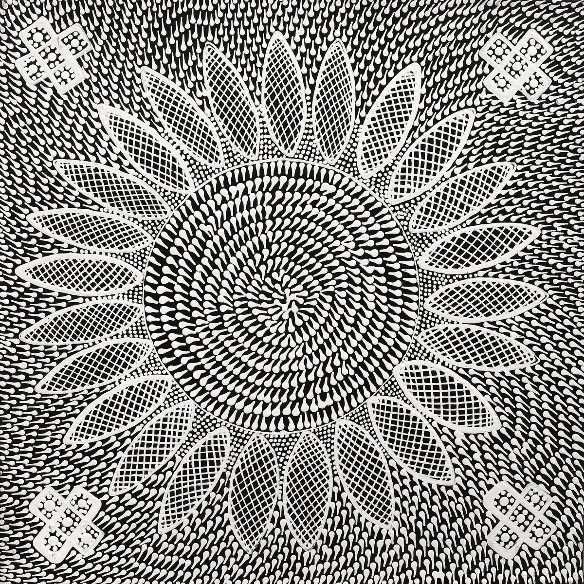 Aboriginal Art by Jocelyn Napanangka Frank, Lukarrara Jukurrpa, 30x30cm - ART ARK®