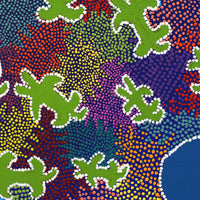Aboriginal Artwork by Julie Napaljarri Kitson, Ngatijirri Jukurrpa (Budgerigar Dreaming), 30x30cm