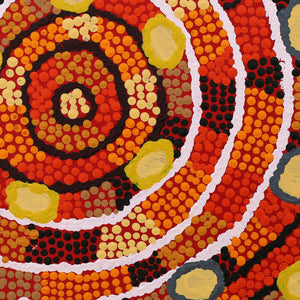 Aboriginal Artwork by Juliette Nakamarra Morris, Wanakiji Jukurrpa (Bush Tomato Dreaming), 30x30cm - ART ARK®
