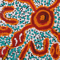 Aboriginal Artwork by Juliette Nampijinpa Brown, Ngapa Jukurrpa (Water Dreaming) - Mikanji, 30x30cm