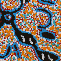 Aboriginal Artwork by Juliette Nampijinpa Brown, Ngapa Jukurrpa (Water Dreaming) - Mikanji, 30x30cm