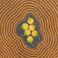 Aboriginal Artwork by Justine Nakamarra Nelson, Wanakiji Jukurrpa (Bush Tomato Dreaming), 30x30cm