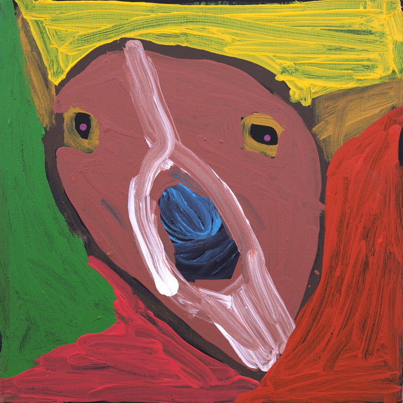 Aboriginal Artwork by Karen Napaljarri Barnes, Dog, 30x30cm