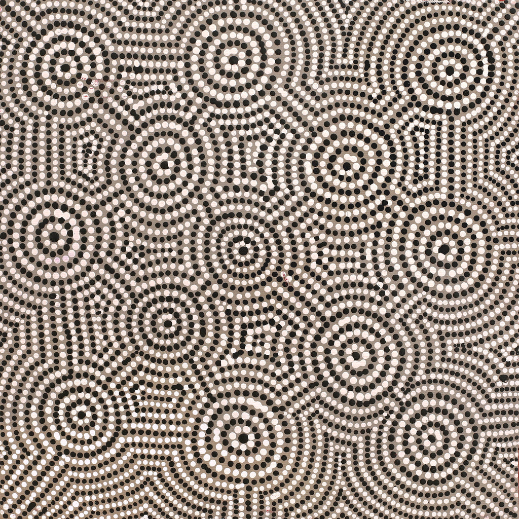 Aboriginal Artwork by Kathy Napangardi Bagot, Ngapa Jukurrpa (Water Dreaming) - Puyurru, 30x30cm