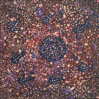 Aboriginal Artwork by Lloyd Jampijinpa Brown, Yankirri Jukurrpa (Emu Dreaming) - Ngarlikurlangu, 30x30cm