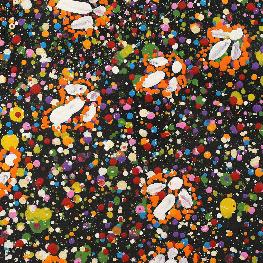 Aboriginal Artwork by Lloyd Jampijinpa Brown, Yankirri Jukurrpa (Emu Dreaming) - Ngarlikurlangu, 30x30cm