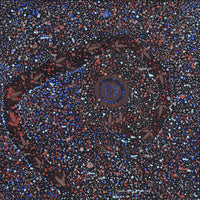 Aboriginal Artwork by Lloyd Jampijinpa Brown, Yankirri Jukurrpa (Emu Dreaming) - Ngarlikurlangu, 61x61cm