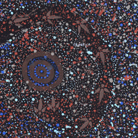 Aboriginal Artwork by Lloyd Jampijinpa Brown, Yankirri Jukurrpa (Emu Dreaming) - Ngarlikurlangu, 61x61cm