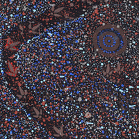 Aboriginal Artwork by Lloyd Jampijinpa Brown, Yankirri Jukurrpa (Emu Dreaming) - Ngarlikurlangu, 61x61cm